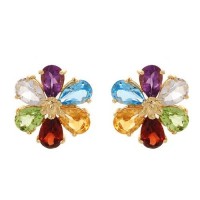 Náušnice Farebný kvet